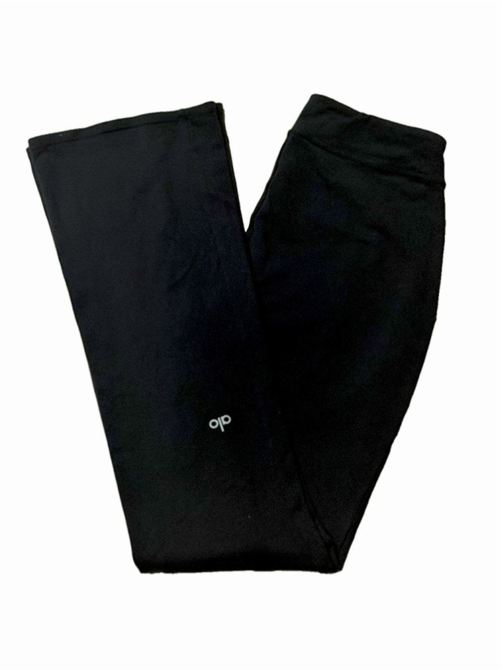 Alo Yoga Airbrush High-waist Flutter Legging 31” Black Split Hem Size Medium